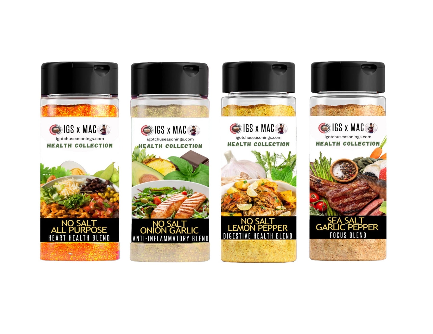 The 8 oz Health Collection Collab Bundle by Igotchu Seasonings, Southern food gift main product photo
