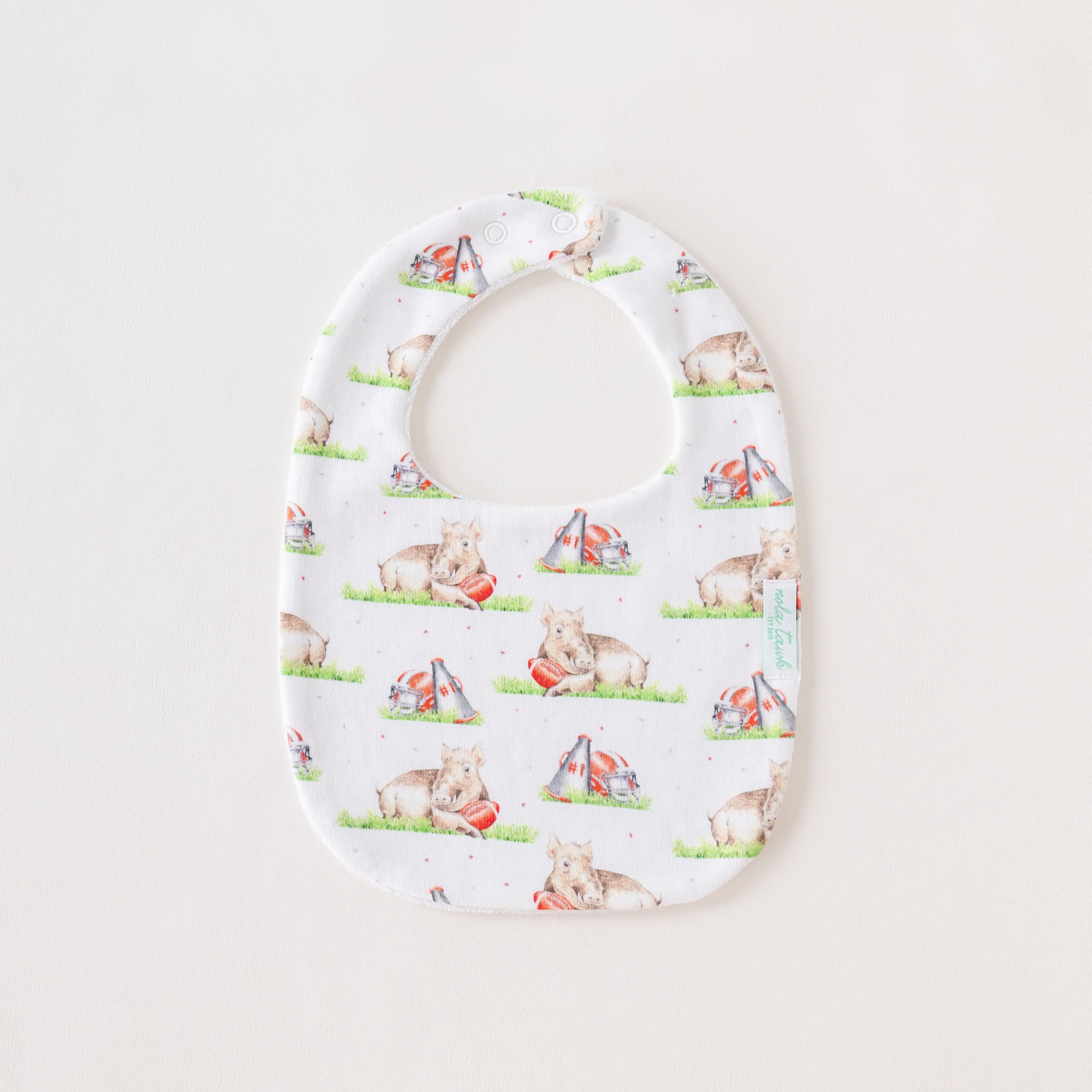 Mascot Mania in Arkansas Organic Cotton Baby Bib Nola Tawk