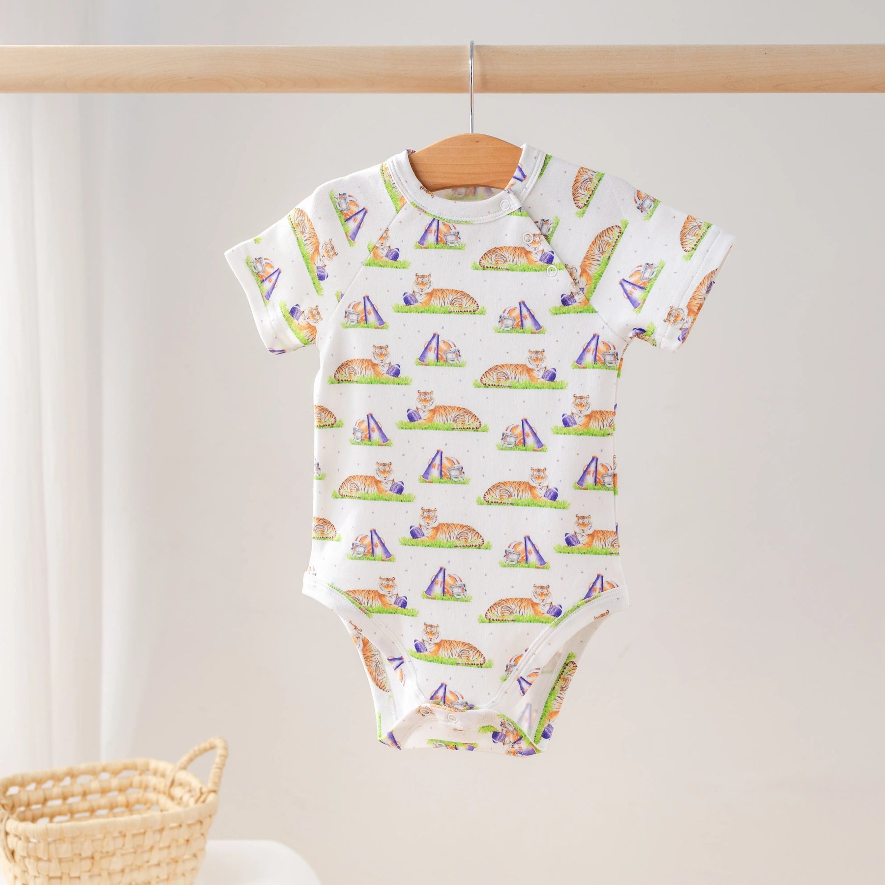 Mascot Mania in Auburn Organic Cotton Onesie Nola Tawk