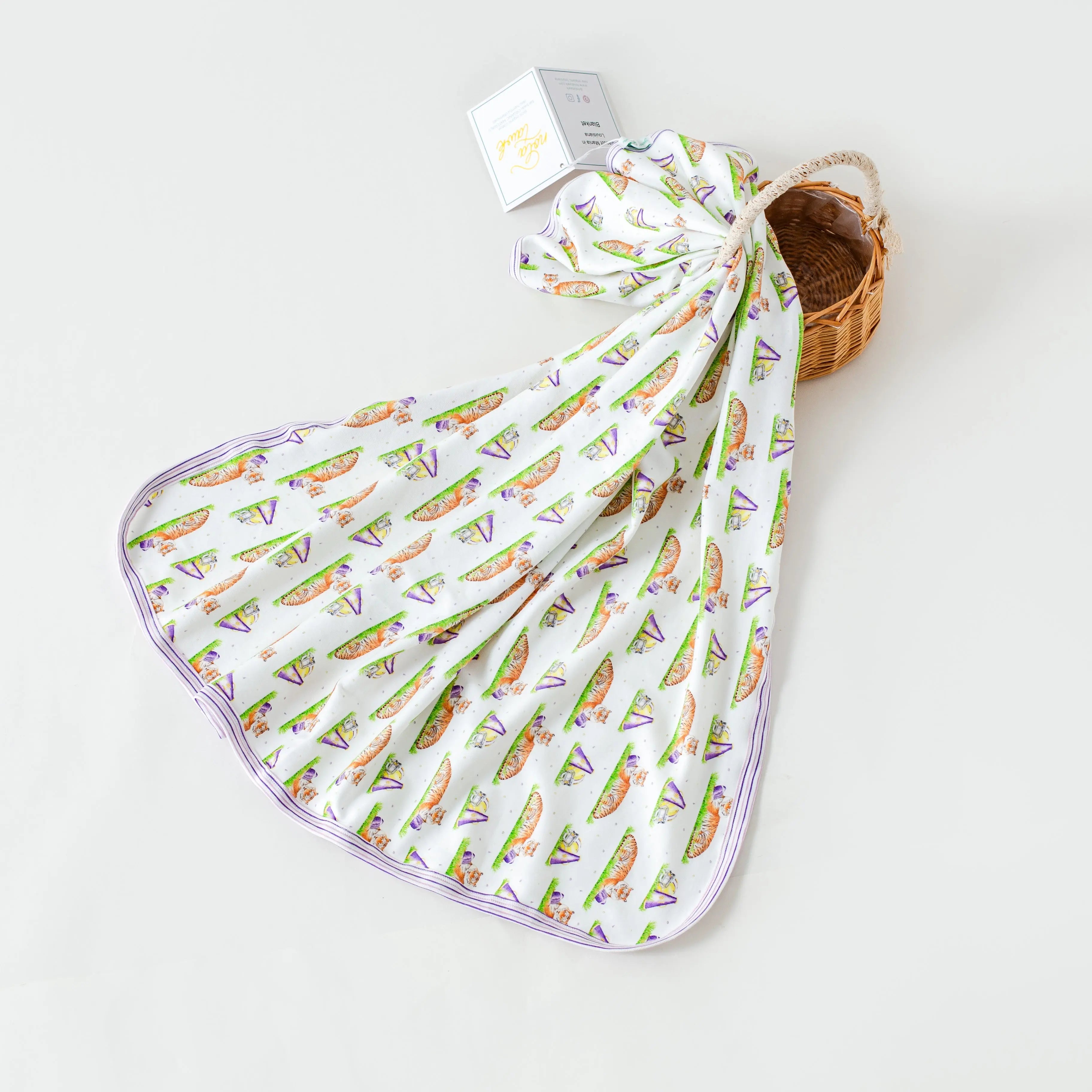 Mascot Mania in Louisiana Organic Cotton Baby Blanket Nola Tawk