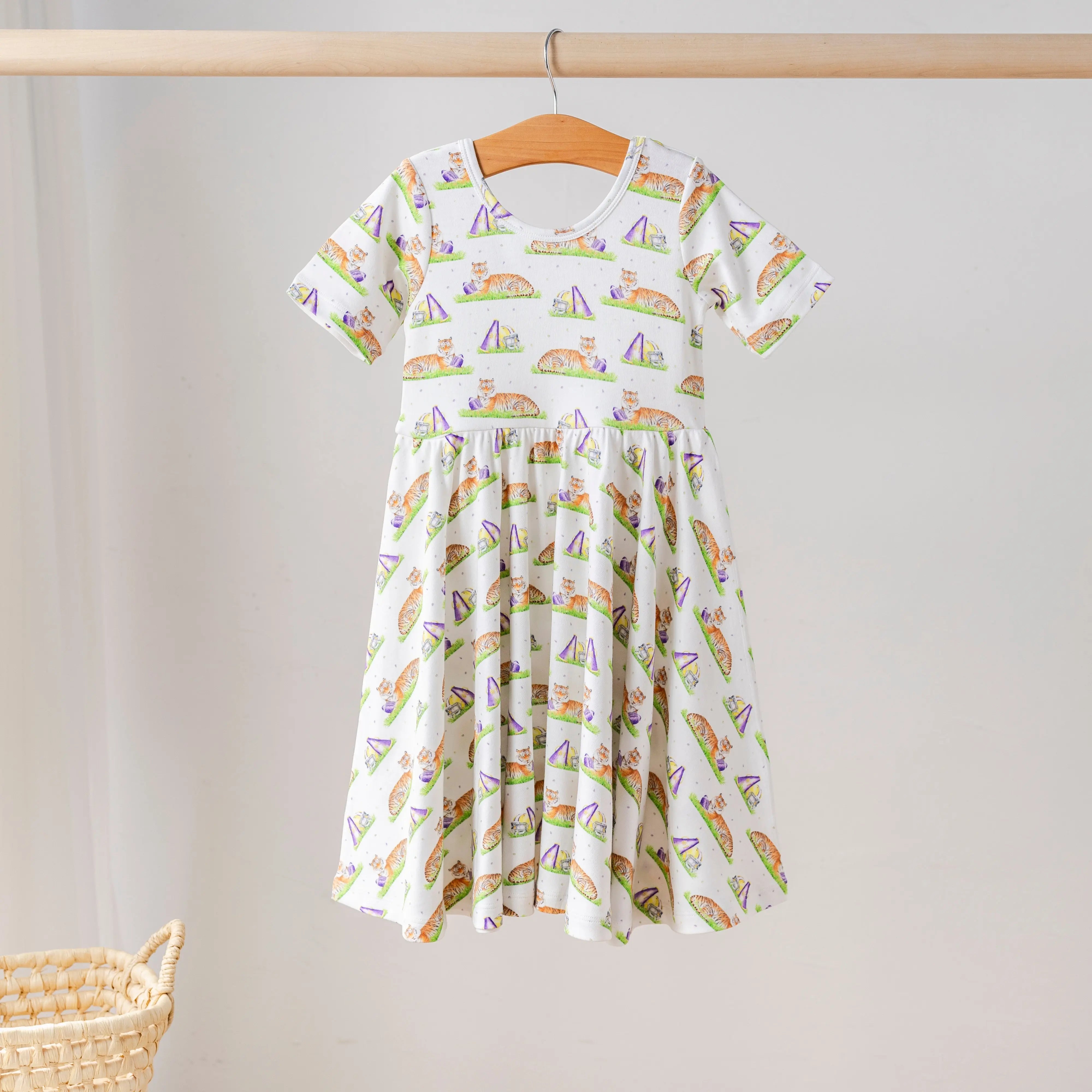 Mascot Mania in Louisiana Organic Cotton Dress for Kids Nola Tawk
