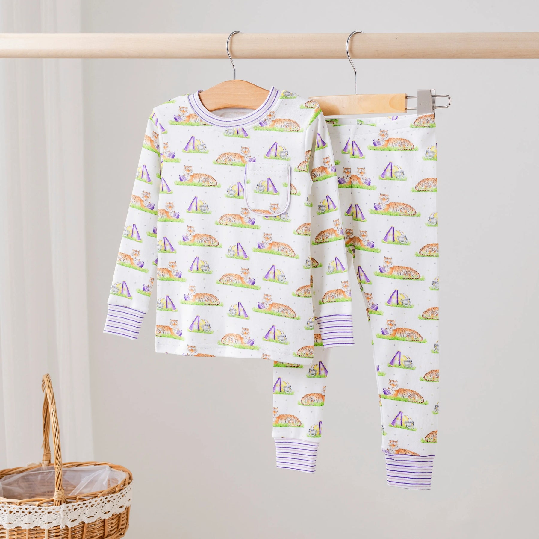 Mascot Mania in Louisiana Organic Cotton Kids Pajamas Nola Tawk