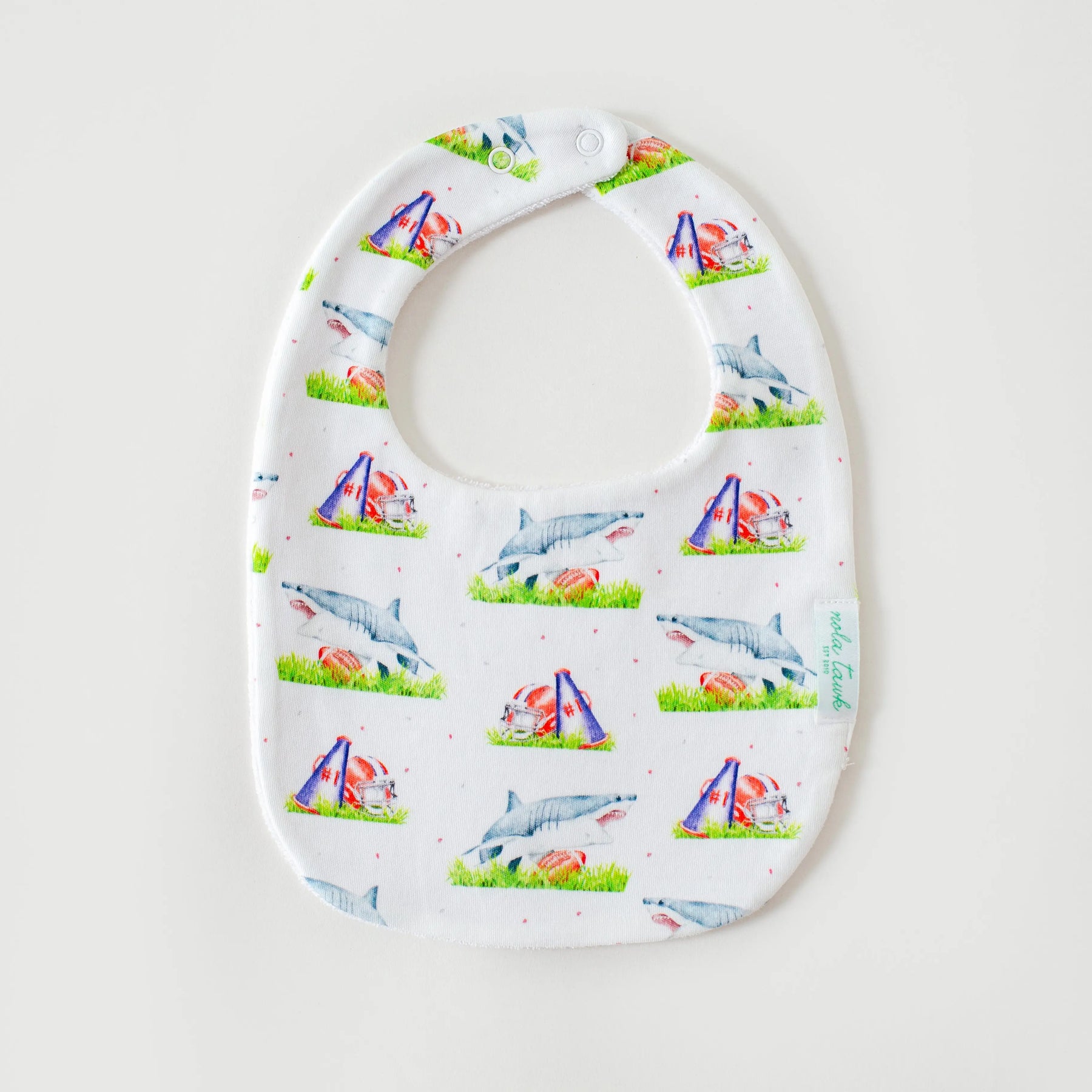 Mascot Mania in Ole Miss Organic Cotton Baby Bib Nola Tawk