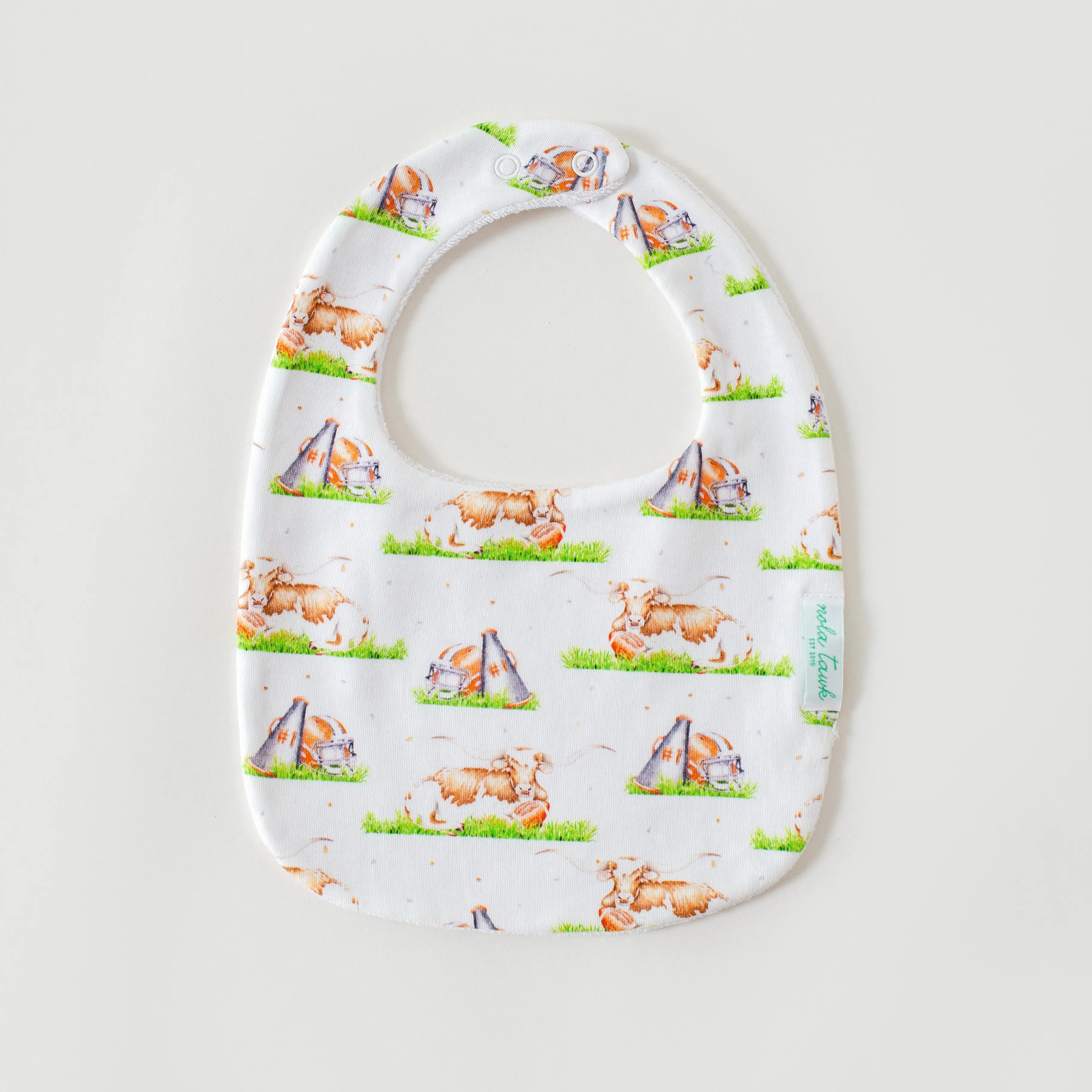 Mascot Mania in Texas Organic Cotton Baby Bib Nola Tawk