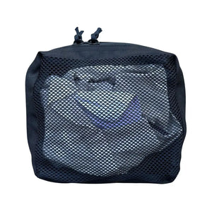 Black mesh pouch from the MESH 12HR POUCH SET with contents visible