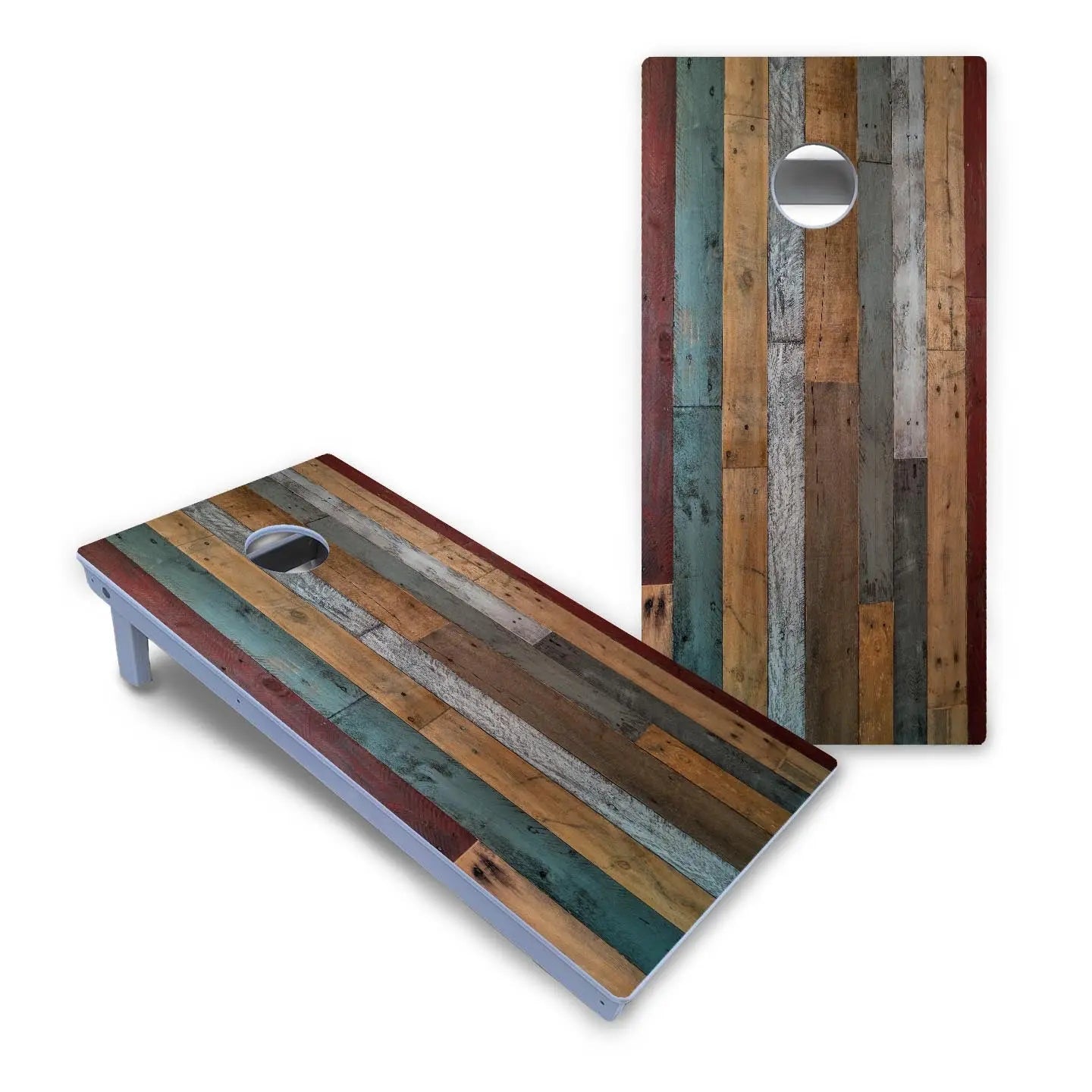 Metallic Wood Planks Cornhole Boards - All Weather Series Cornhole Solutions