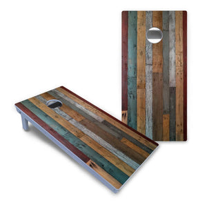 Metallic Wood Planks Cornhole Boards - All Weather Series Cornhole Solutions
