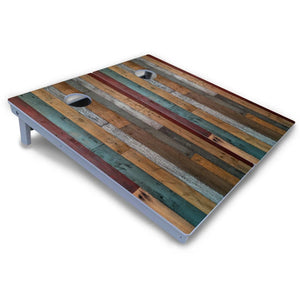 Metallic Wood Planks Cornhole Boards - All Weather Series Cornhole Solutions