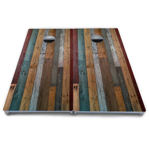 Metallic Wood Planks Cornhole Boards - All Weather Series Cornhole Solutions