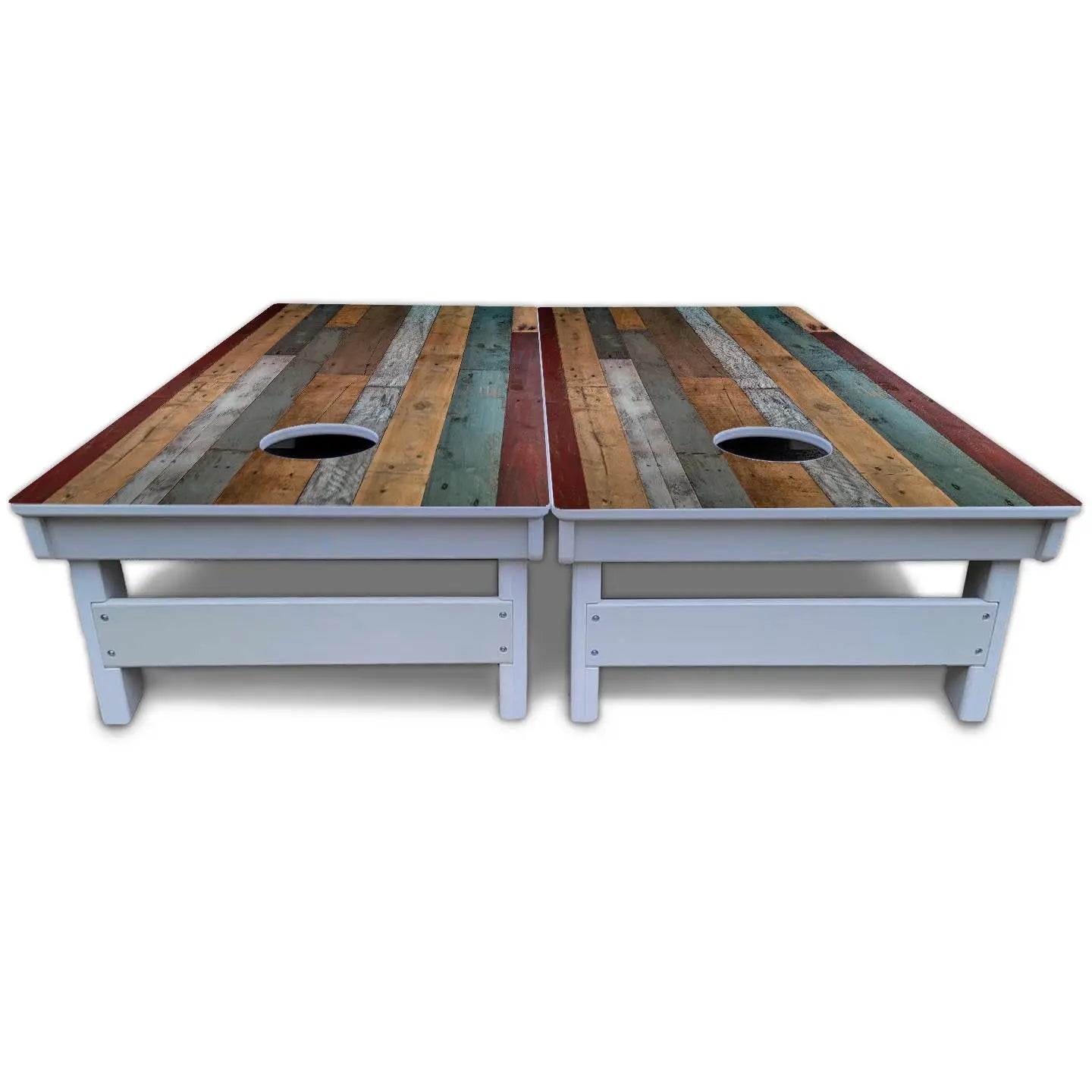 Metallic Wood Planks Cornhole Boards - All Weather Series Cornhole Solutions