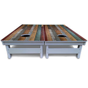 Metallic Wood Planks Cornhole Boards - All Weather Series Cornhole Solutions