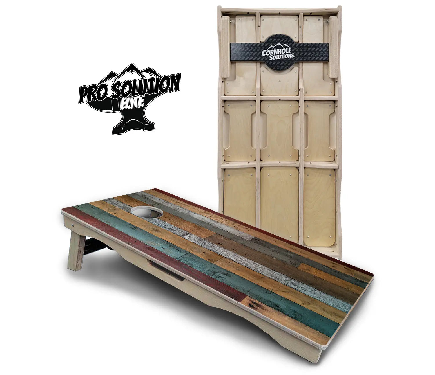 Metallic Wood Planks Cornhole Boards - Pro Solution Elite Series Cornhole Solutions