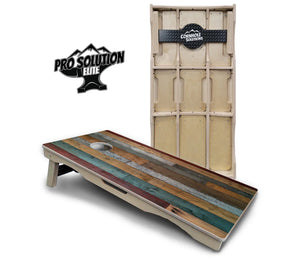 Metallic Wood Planks Cornhole Boards - Pro Solution Elite Series Cornhole Solutions