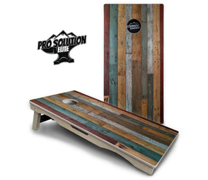 Metallic Wood Planks Cornhole Boards - Pro Solution Elite Series Cornhole Solutions