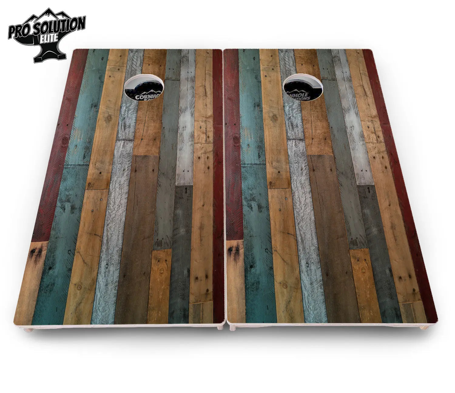 Metallic Wood Planks Cornhole Boards - Pro Solution Elite Series Cornhole Solutions