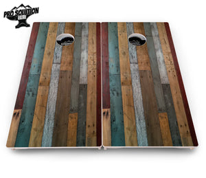 Metallic Wood Planks Cornhole Boards - Pro Solution Elite Series Cornhole Solutions