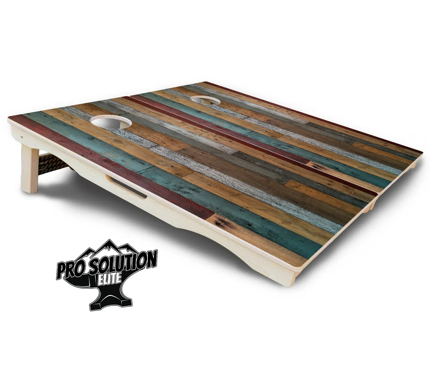 Metallic Wood Planks Cornhole Boards - Pro Solution Elite Series Cornhole Solutions
