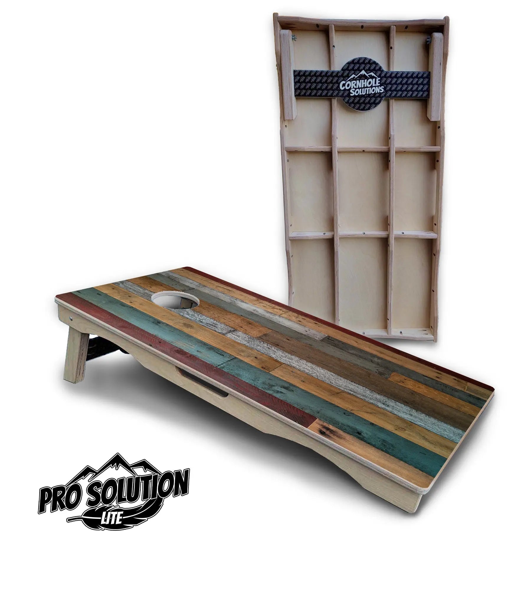 Metallic Wood Planks Cornhole Boards - Pro Solution Lite Series Cornhole Solutions
