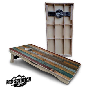 Metallic Wood Planks Cornhole Boards - Pro Solution Lite Series Cornhole Solutions
