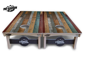 Metallic Wood Planks Cornhole Boards - Pro Solution Lite Series Cornhole Solutions