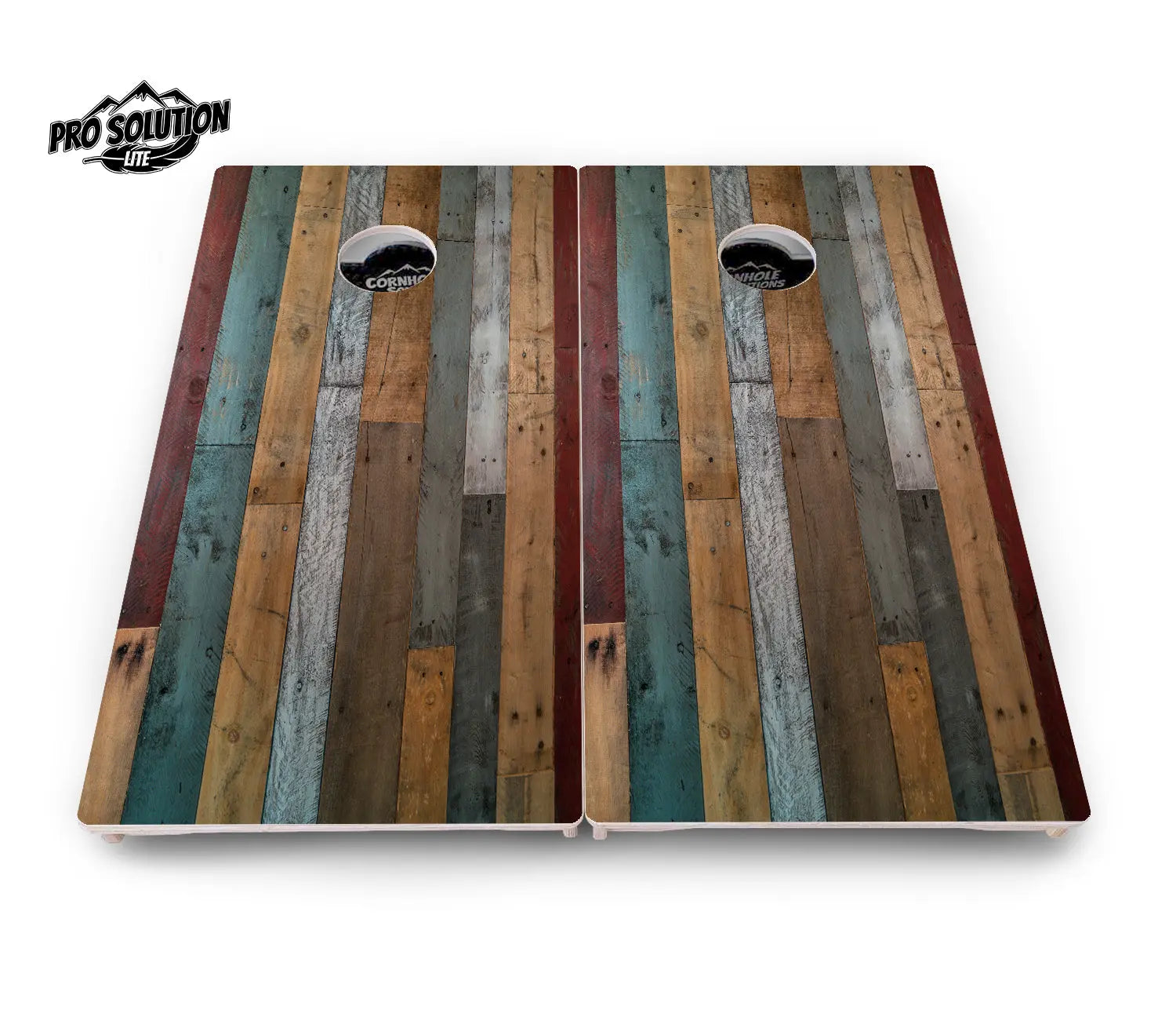 Metallic Wood Planks Cornhole Boards - Pro Solution Lite Series Cornhole Solutions