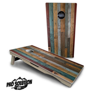 Metallic Wood Planks Cornhole Boards - Pro Solution Lite Series Cornhole Solutions