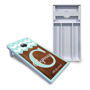 Mint Chevron Cornhole Boards - All Weather Series Cornhole Solutions