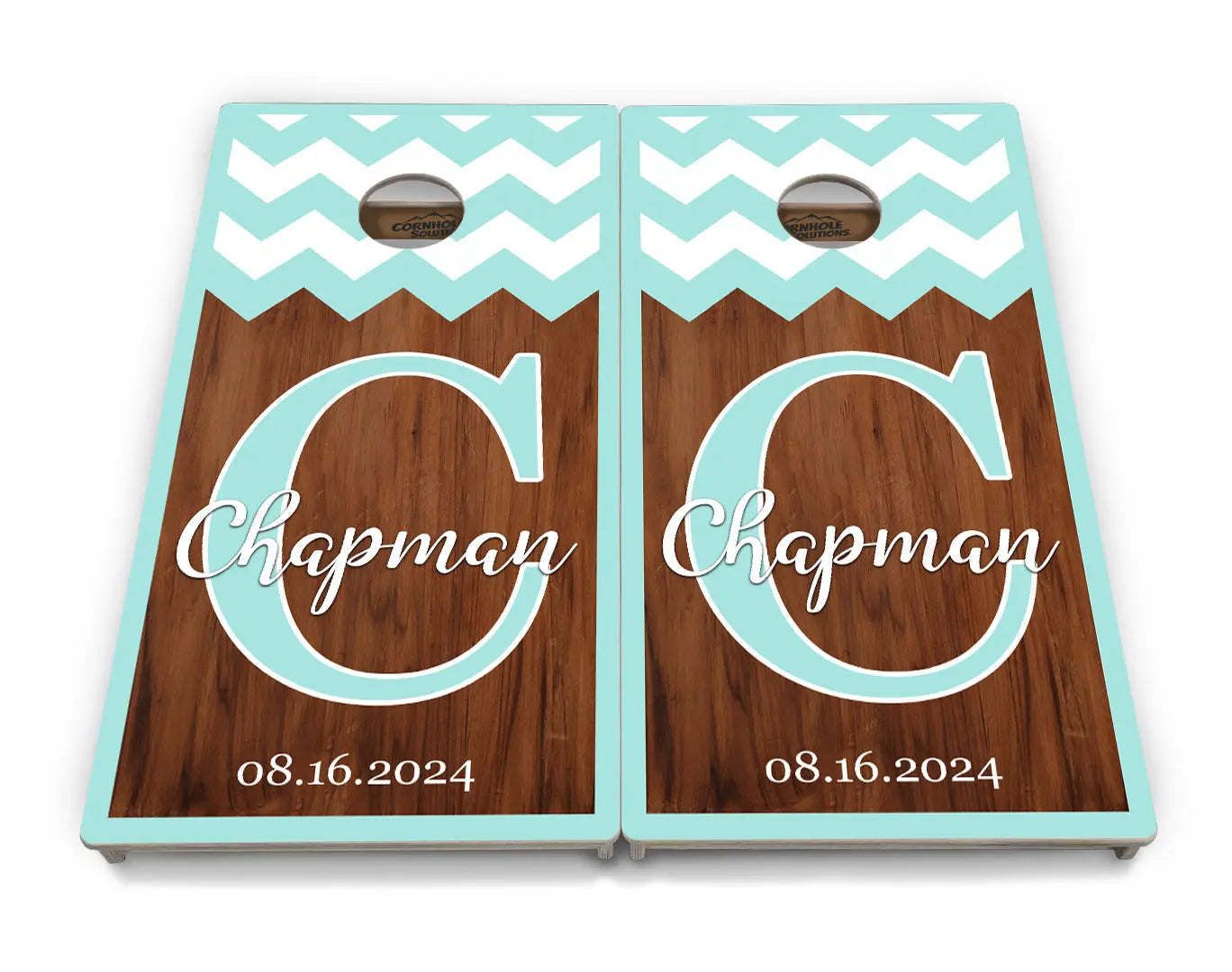 Mint Chevron Cornhole Boards - Professional Tournament Series Cornhole Solutions