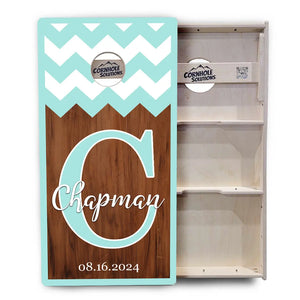 Mint Chevron Cornhole Boards - Professional Tournament Series Cornhole Solutions