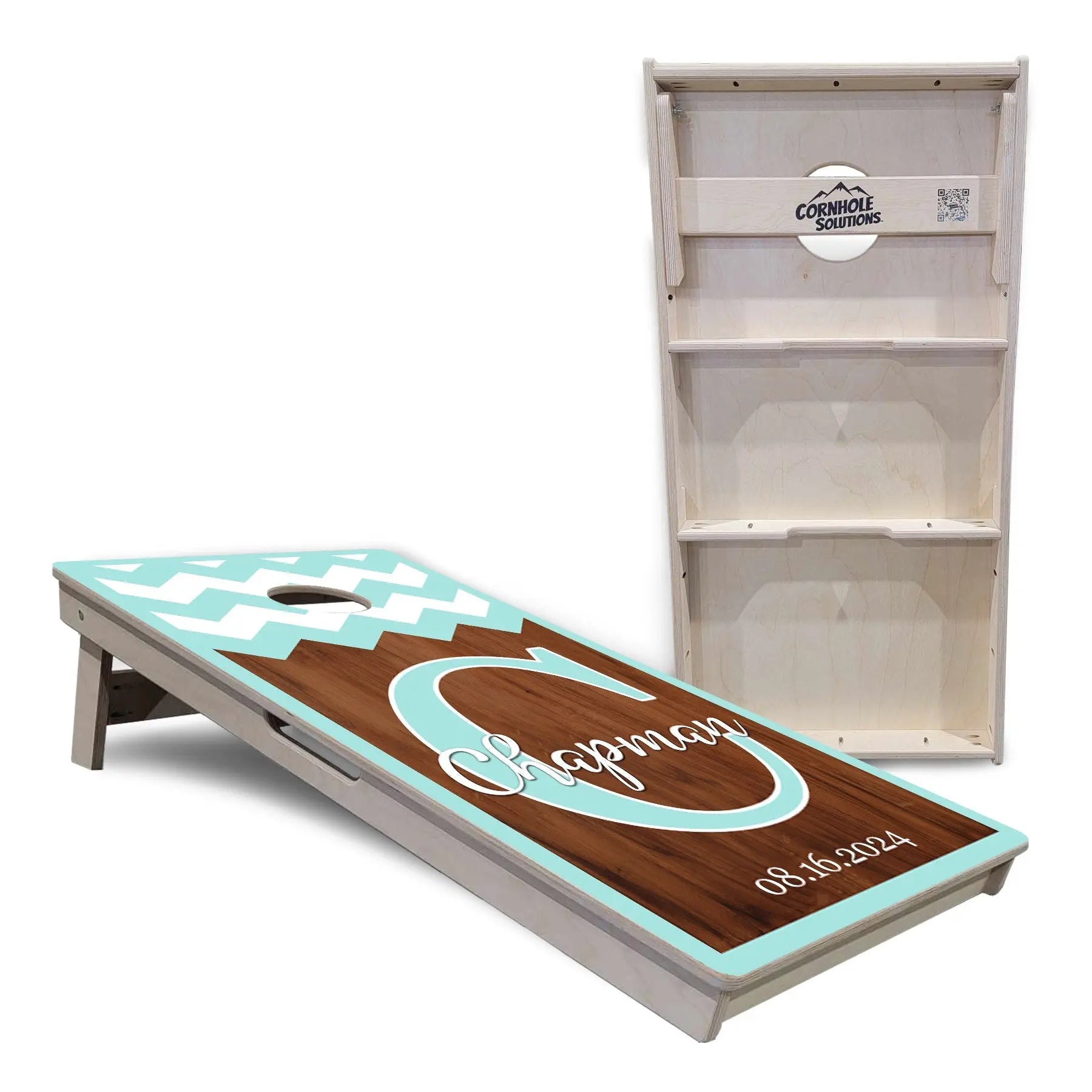 Mint Chevron Cornhole Boards - Professional Tournament Series Cornhole Solutions