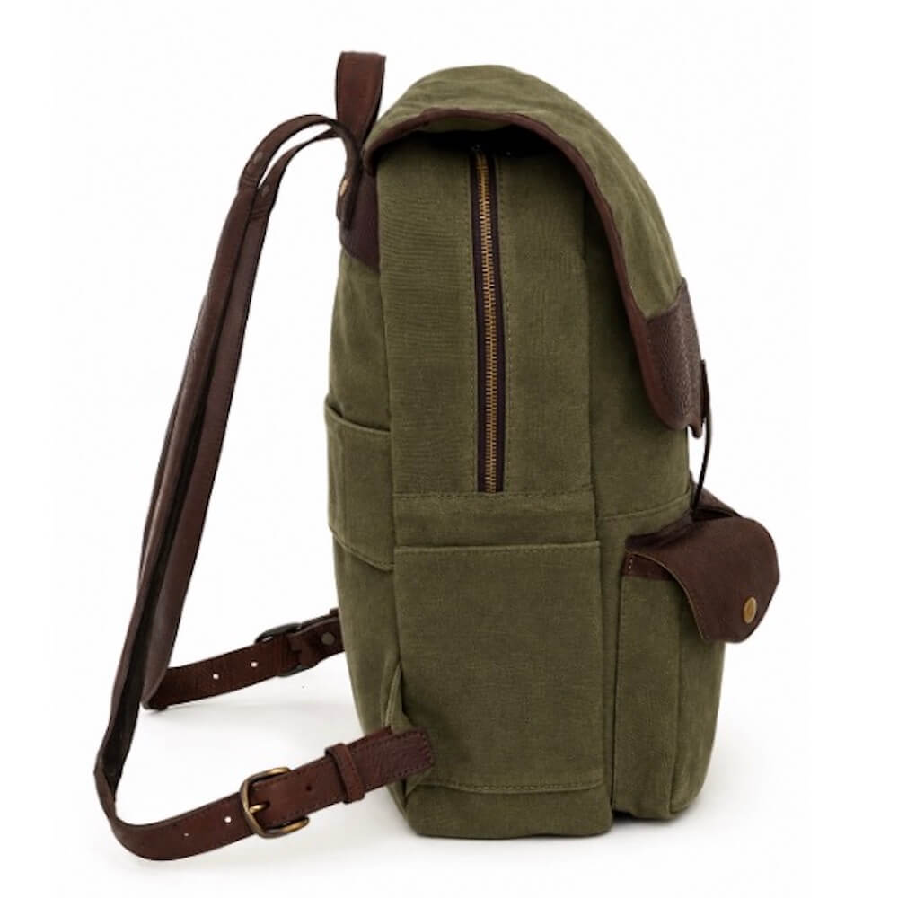 Campaign Waxed Canvas Backpack by Mission Mercantile Leather Goods, handmade leather goods detail photo 21