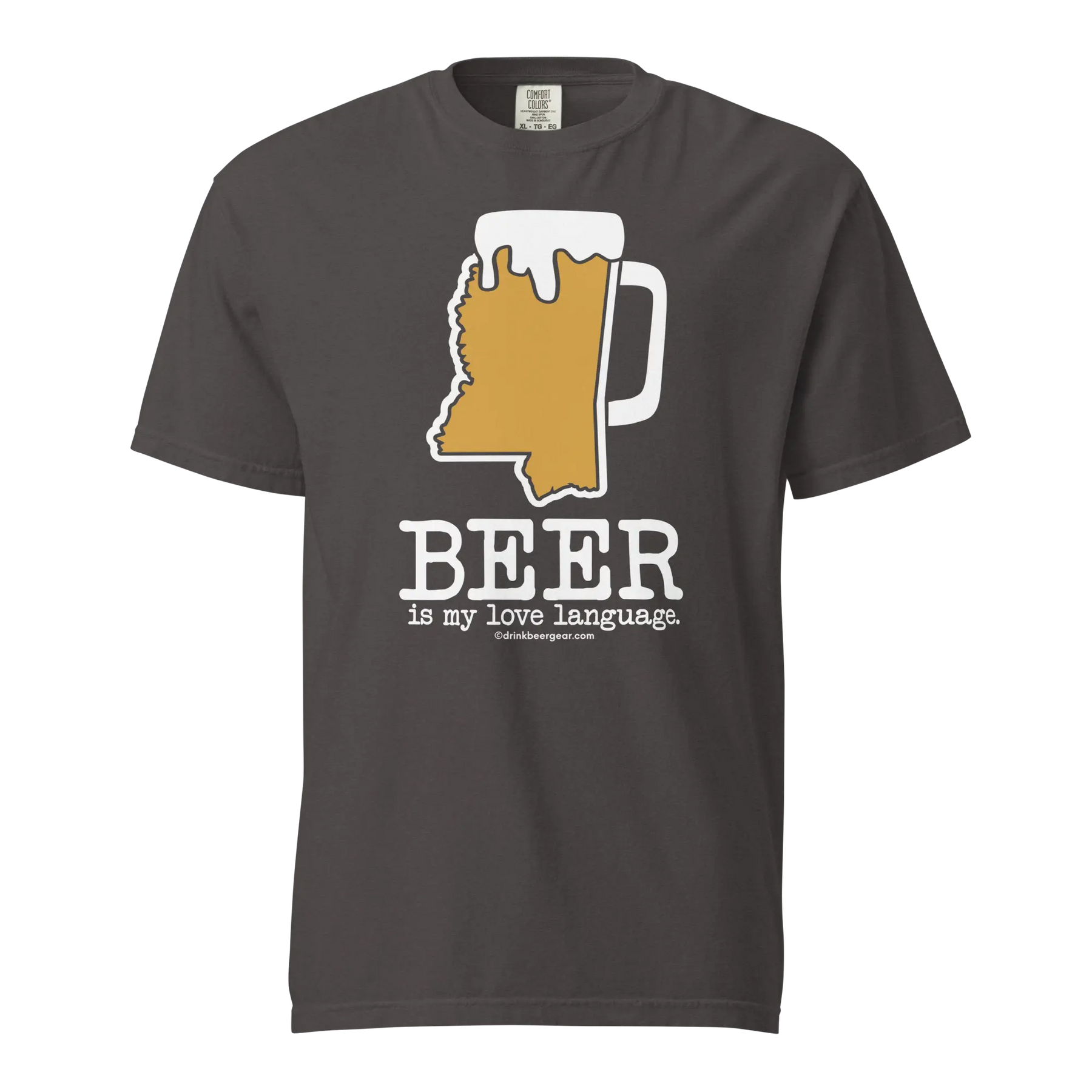 Mississippi Beer Mug Tee - Beer Is My Love Language. - COMFORT COLORS BRAND TEE Drink Beer Gear