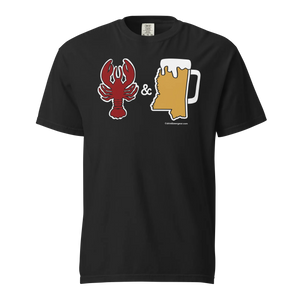 Mississippi Beer Mug Tee - Crawfish & Beer - COMFORT COLORS BRAND TEE Drink Beer Gear