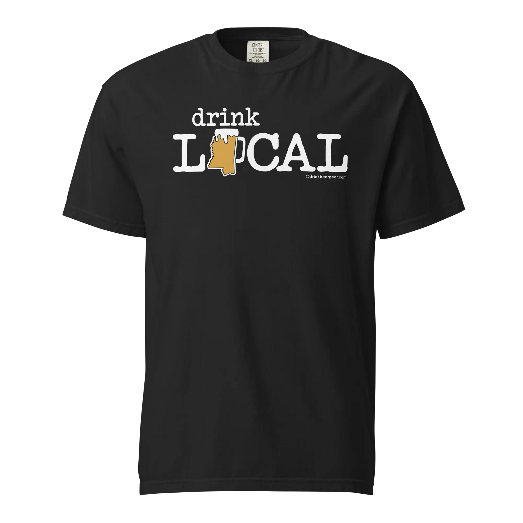 Mississippi Beer Mug Tee - Drink Local - COMFORT COLORS BRAND TEE Drink Beer Gear