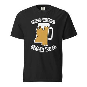 Mississippi Beer Mug Tee - Save Water. Drink Beer. - COMFORT COLORS BRAND TEE Drink Beer Gear