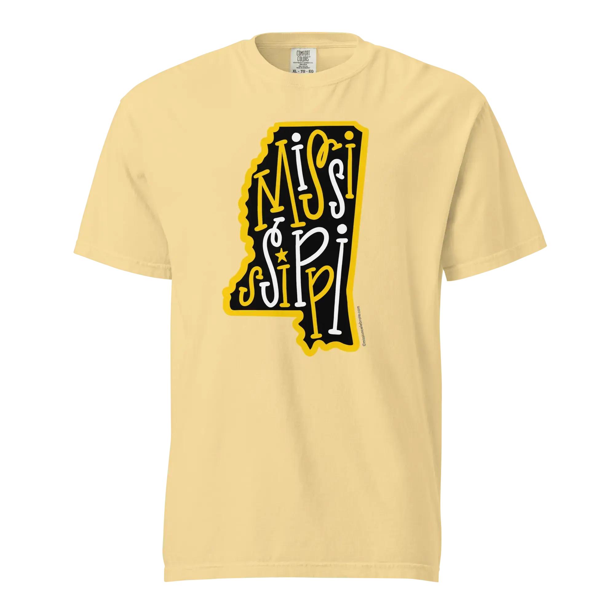 Mississippi T-shirt: Handlettered Design, Comfort Colors Tee.