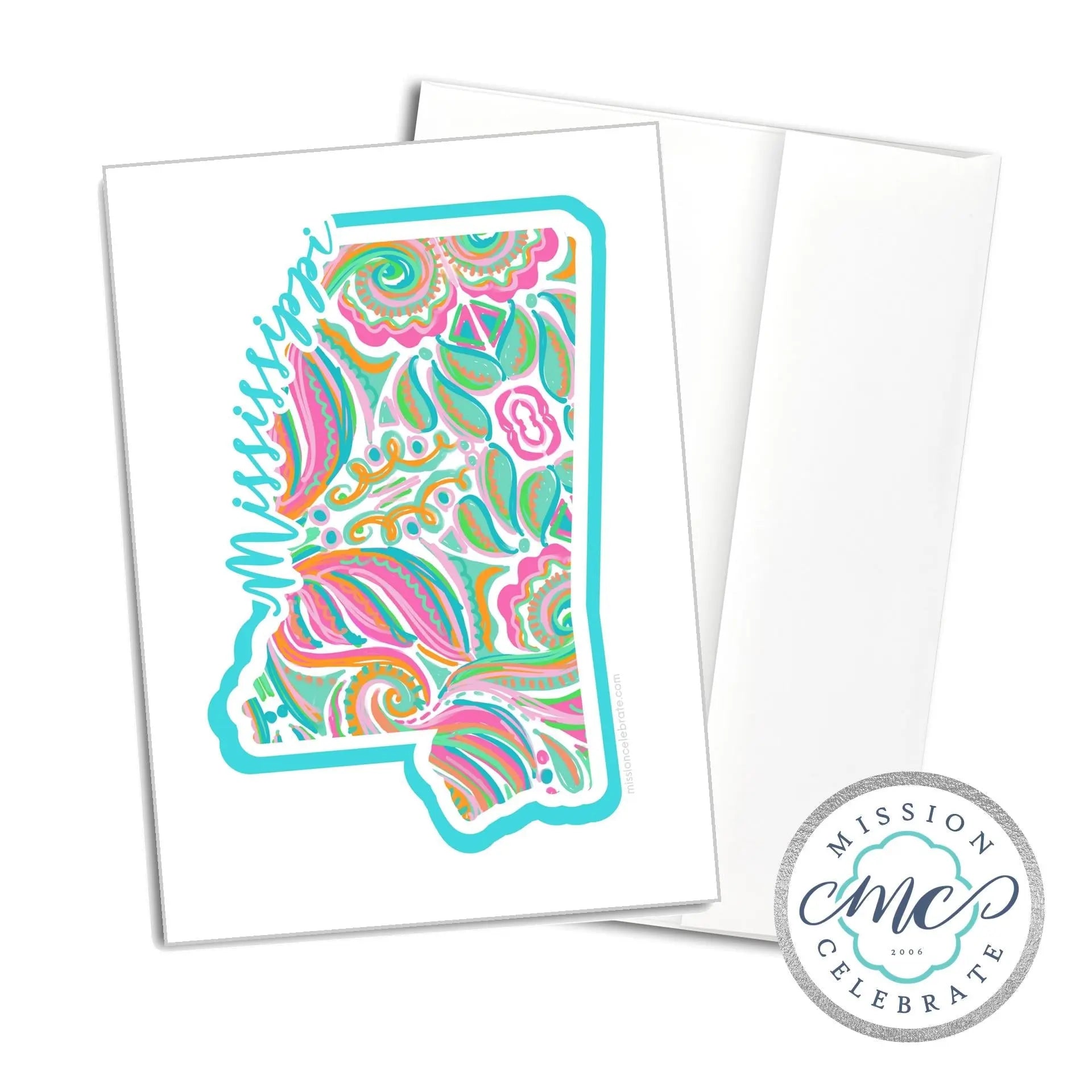Mississippi Greeting Card, Jubilee Handlettered Art by Leslie Gonce, Main Street Collective