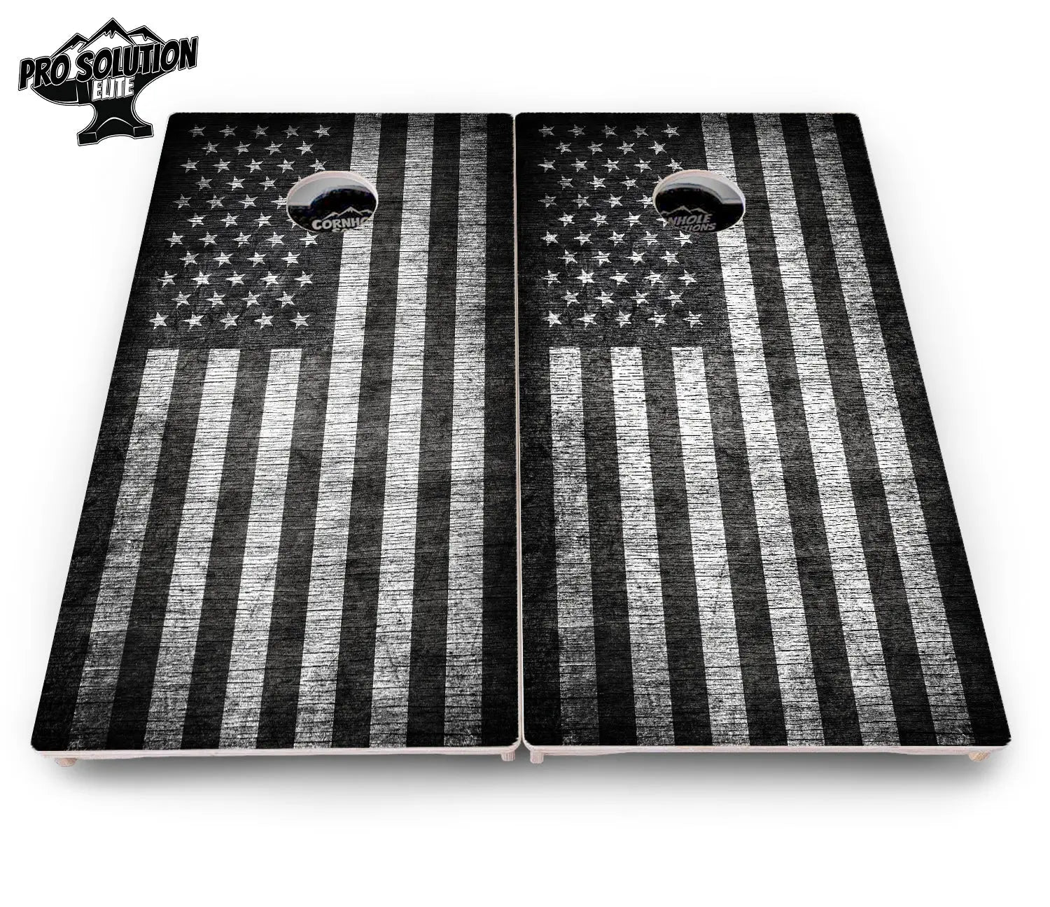 Monochrome Flag Cornhole Boards - Pro Solution Elite Series Cornhole Solutions