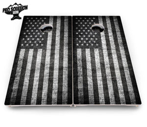 Monochrome Flag Cornhole Boards - Pro Solution Elite Series Cornhole Solutions