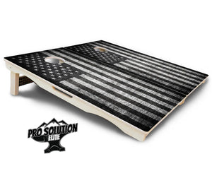 Monochrome Flag Cornhole Boards - Pro Solution Elite Series Cornhole Solutions