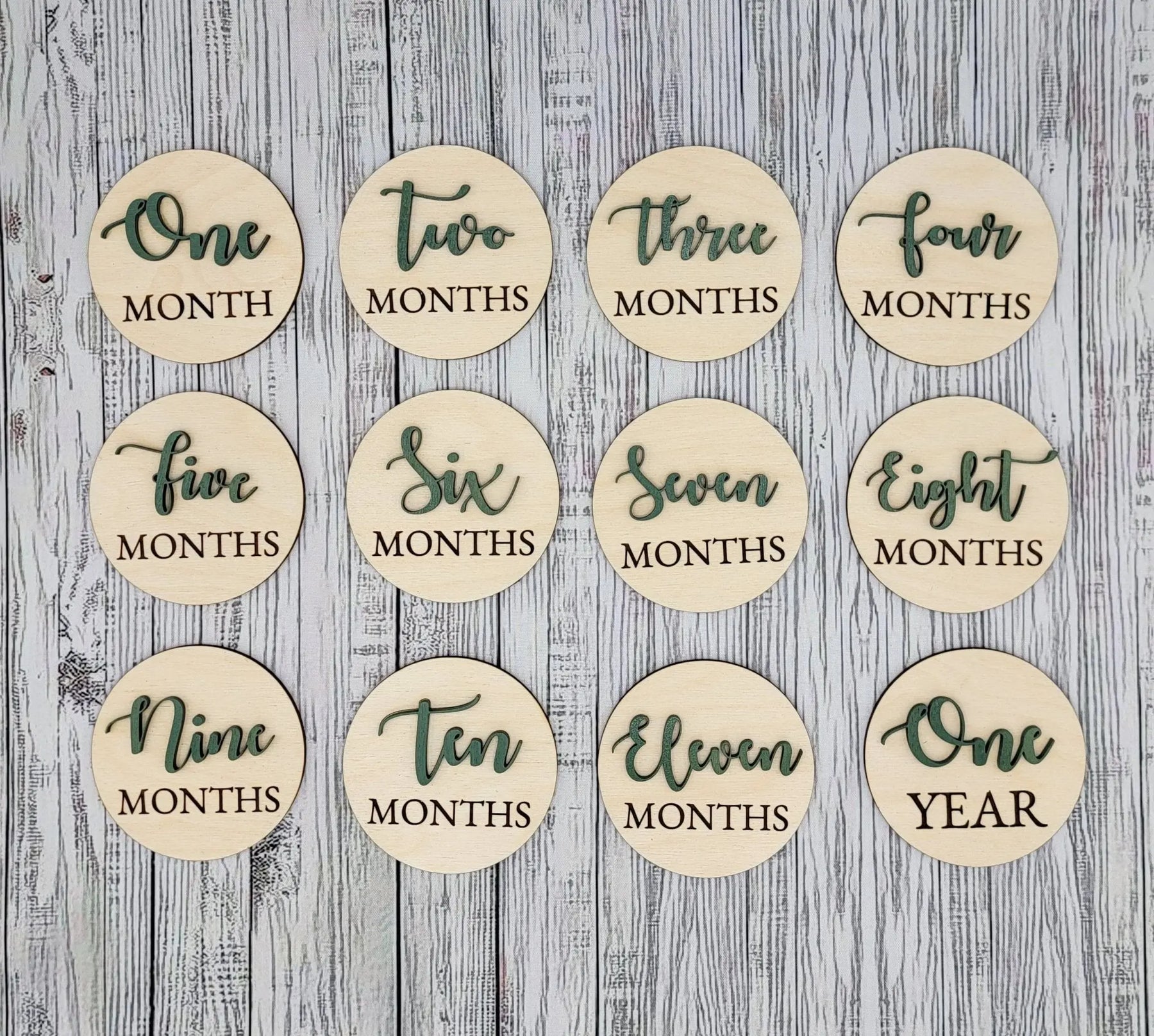 Monthly Wooden Milestone Photo Prop EverLee Creations