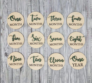 Monthly Wooden Milestone Photo Prop EverLee Creations