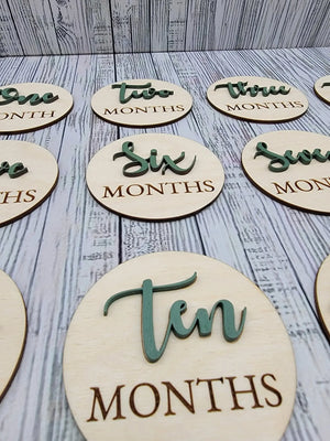 Monthly Wooden Milestone Photo Prop EverLee Creations
