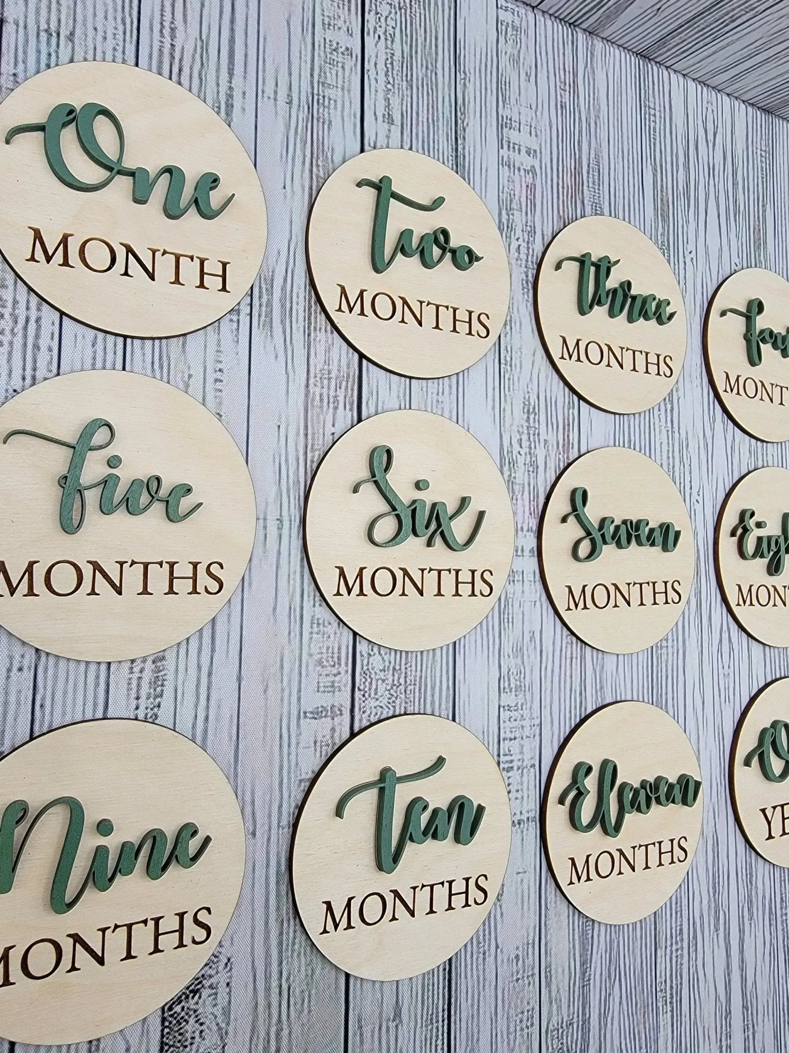 Monthly Wooden Milestone Photo Prop EverLee Creations