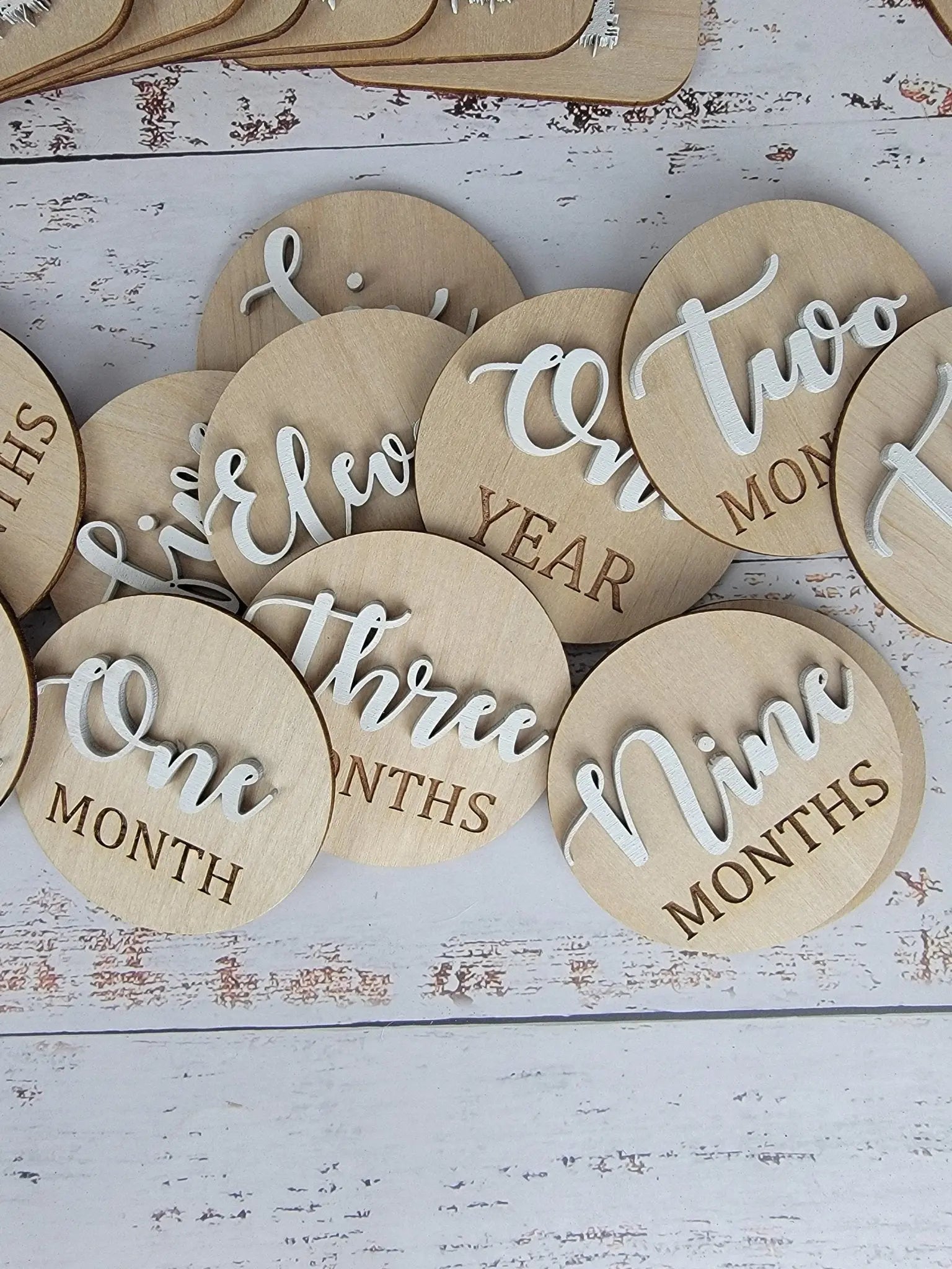 Monthly Wooden Milestone Photo Prop EverLee Creations