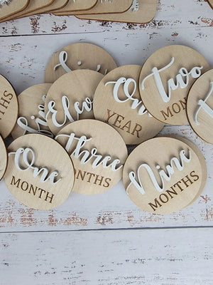 Monthly Wooden Milestone Photo Prop EverLee Creations