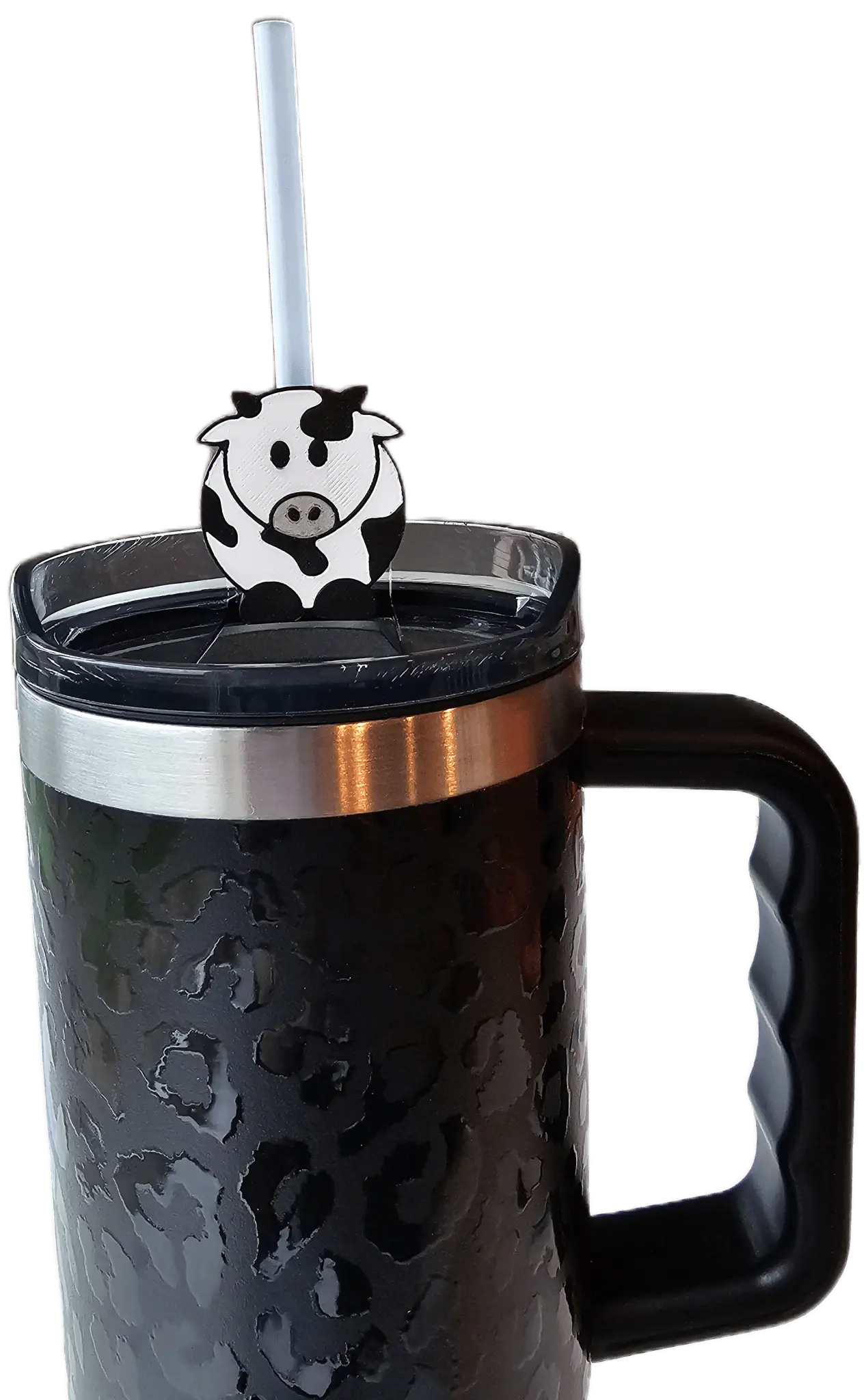 Cow Straw Topper - 3D Printed Tumbler Accessory | Main Street Collective - "Moo Moo" Cow Tumbler Straw Hugger