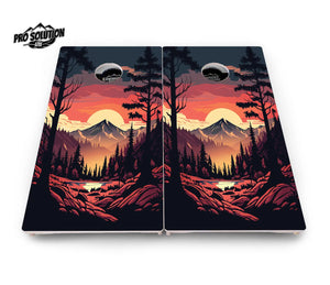 Mountain Sunset Cornhole Boards - Pro Solution Lite Series Cornhole Solutions