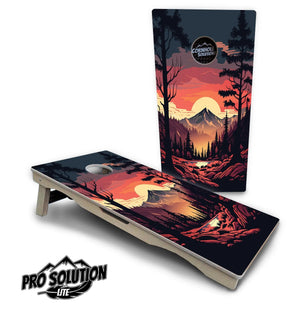 Mountain Sunset Cornhole Boards - Pro Solution Lite Series Cornhole Solutions