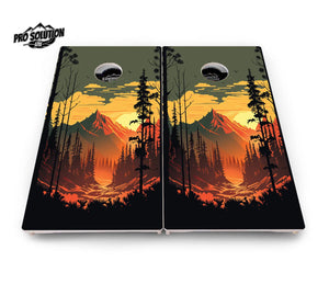 Mountain Sunset Cornhole Boards - Pro Solution Lite Series Cornhole Solutions